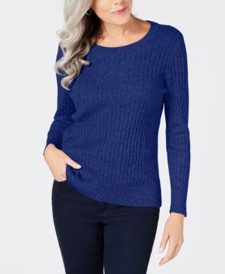 Karen Scott - Cotton Marled-Knit Sweater