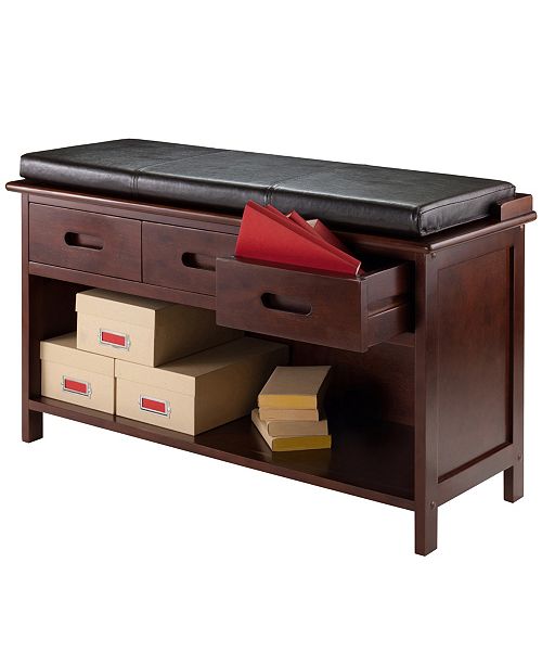 Winsome Adriana 2 Piece Storage Bench With Cushion Seat Reviews Furniture Macy S