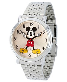 Men's Disney Mickey Mouse Silver Bracelet Watch 44mm