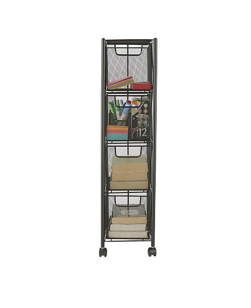 Mind Reader 4 Drawer Storage Cart Heavy Duty Multi Purpose Cart