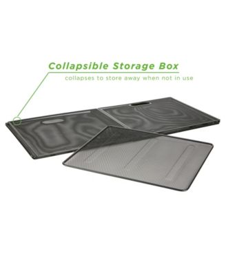 Mind Reader Mesh File Box With Handle, Collapsible Storage Basket