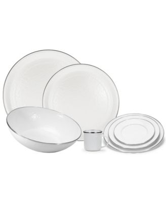 Solid White Enamelware Collection 3 Quart Baking Pan