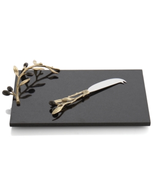 Michael Aram Olive Branch Gold Cheese Board With Knife