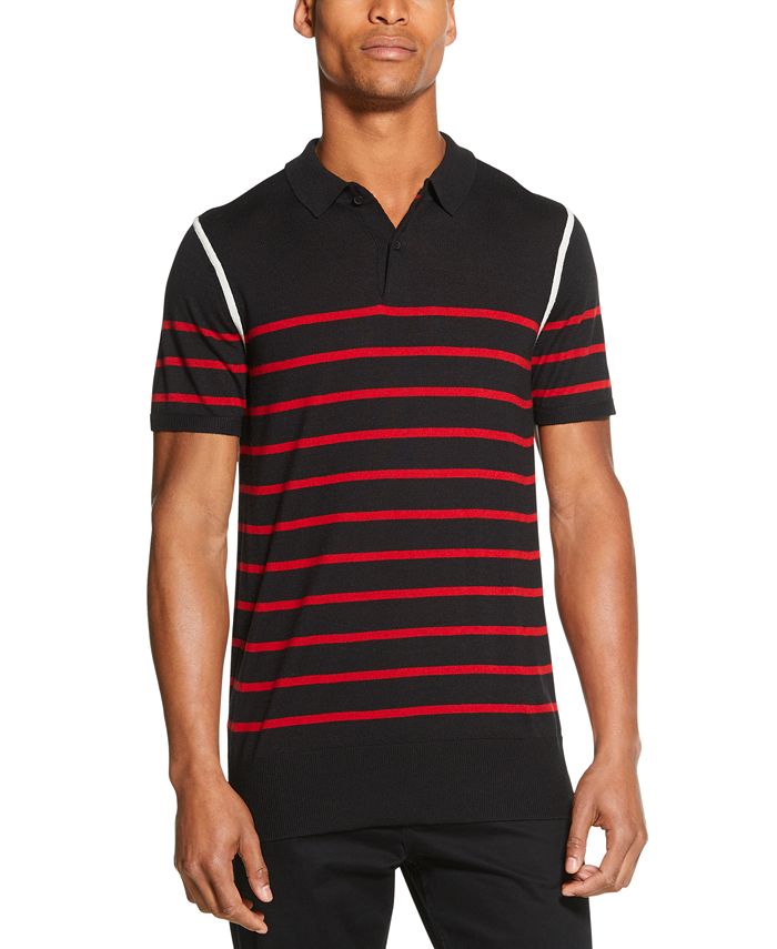 DKNY Men's Colorblocked Stripe Sweater Polo Shirt - Macy's