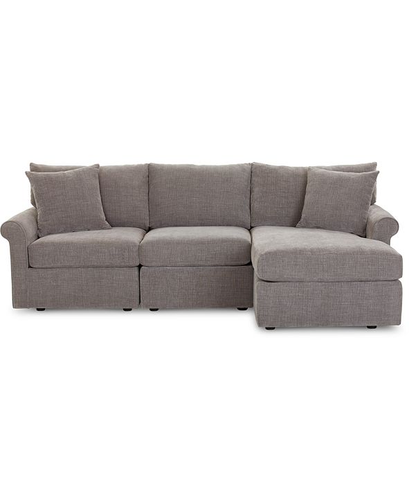 Furniture Wedport 3Pc. Fabric Modular Sectional Sofa with Chaise