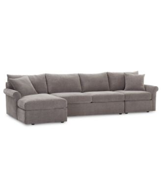 CLOSEOUT! Wedport 3-Pc. Fabric Sectional with Chaise, Created for Macy's