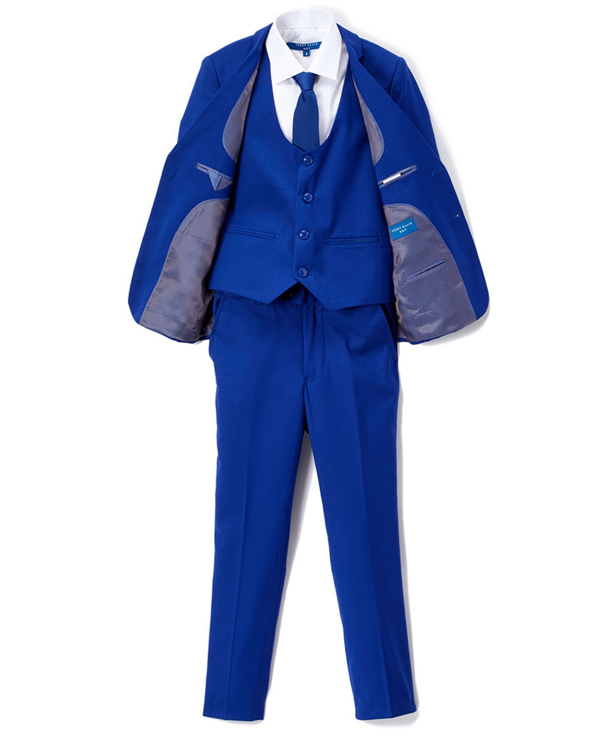 Perry Ellis Little Boy's 5-Piece Shirt, Tie, Jacket, Vest and Pants Solid Suit Set