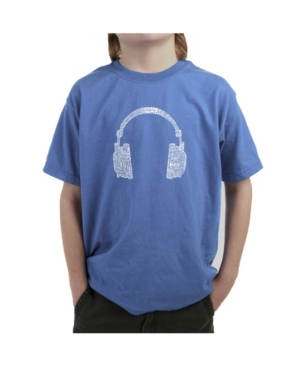 image of La Pop Art Big Boy-s Word Art T-Shirt - 63 Different Genres of Music