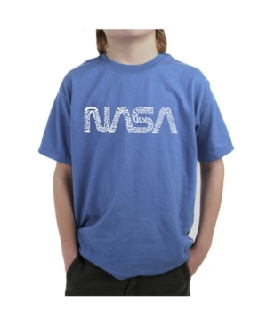 La Pop Art Big Boy's Word Art T-Shirt - Worm Nasa