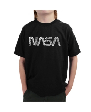 La Pop Art Big Boy's Word Art T-Shirt - Worm Nasa