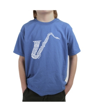 image of La Pop Art Big Boy-s Word Art T-Shirt - Sax