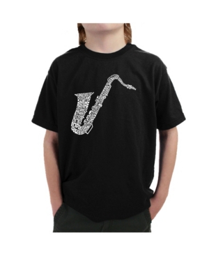 La Pop Art Big Boy's Word Art T-Shirt - Sax