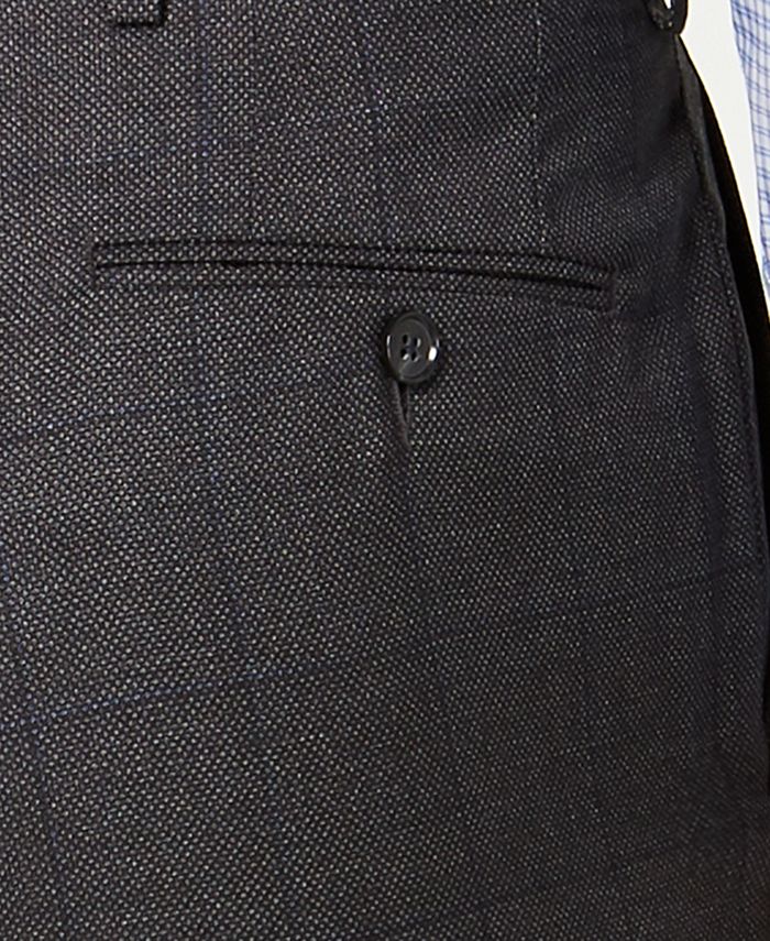 DKNY Men's Modern Fit Stretch Plaid Suit Separate Pants Charcoal Size 32X32 main image 1