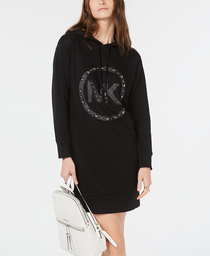 Michael Kors Hooded Studded-Logo Sweatshirt Dress & Reviews - - Women - Macy's