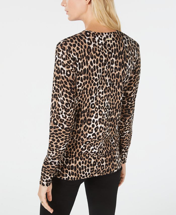 Michael Kors Leopard Print Sweater, Regular & Petite Sizes Macy's