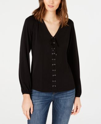 INC International Concepts - Lace-Up Top
