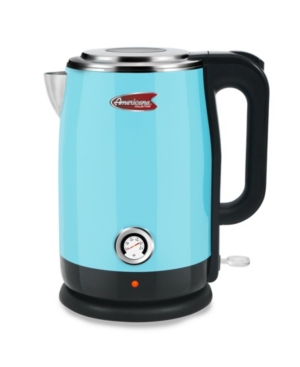 Americana 1.7L Blue Cool Touch Stainless Steel Electric Kettle with Temperature Gauge