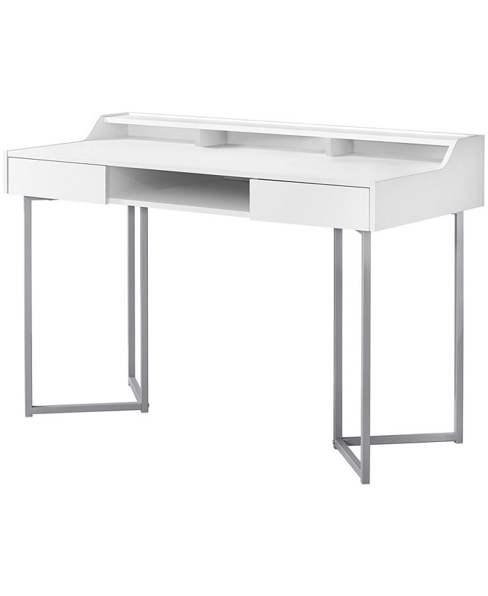 Monarch Specialties - Computer Desk - 48"L White Silver Metal