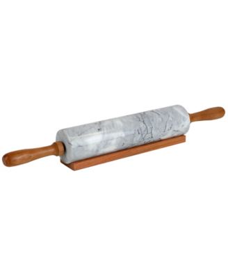 Home Basics HDS Trading Marble Rolling Pin with Easy Grip Handles and Display Stand