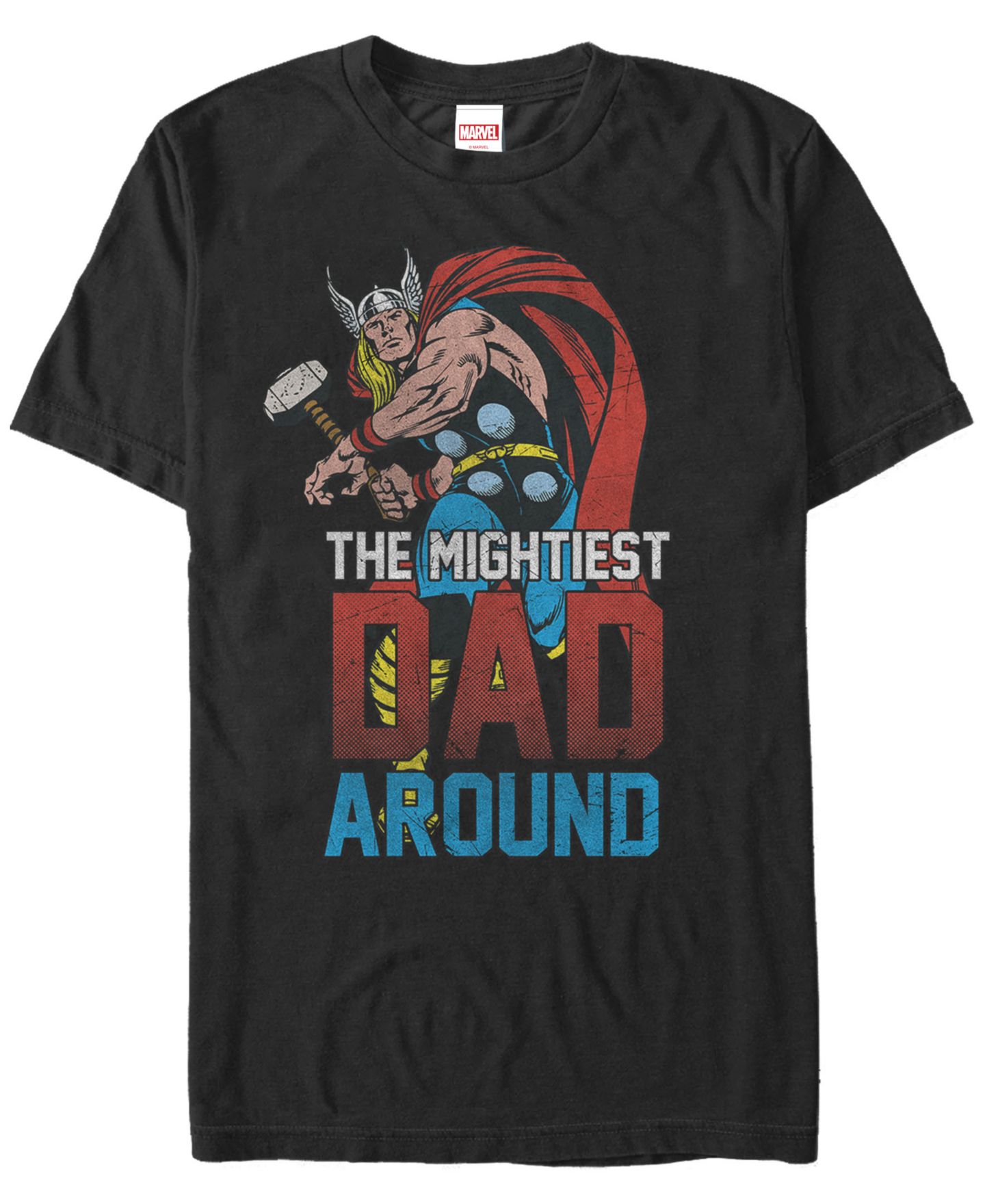 Мужская футболка Fifth Sun Marvel Comic Collection Classic Thor The Mightiest Dad Around Short Sleeve, цвет: Чёрный — фото 2
