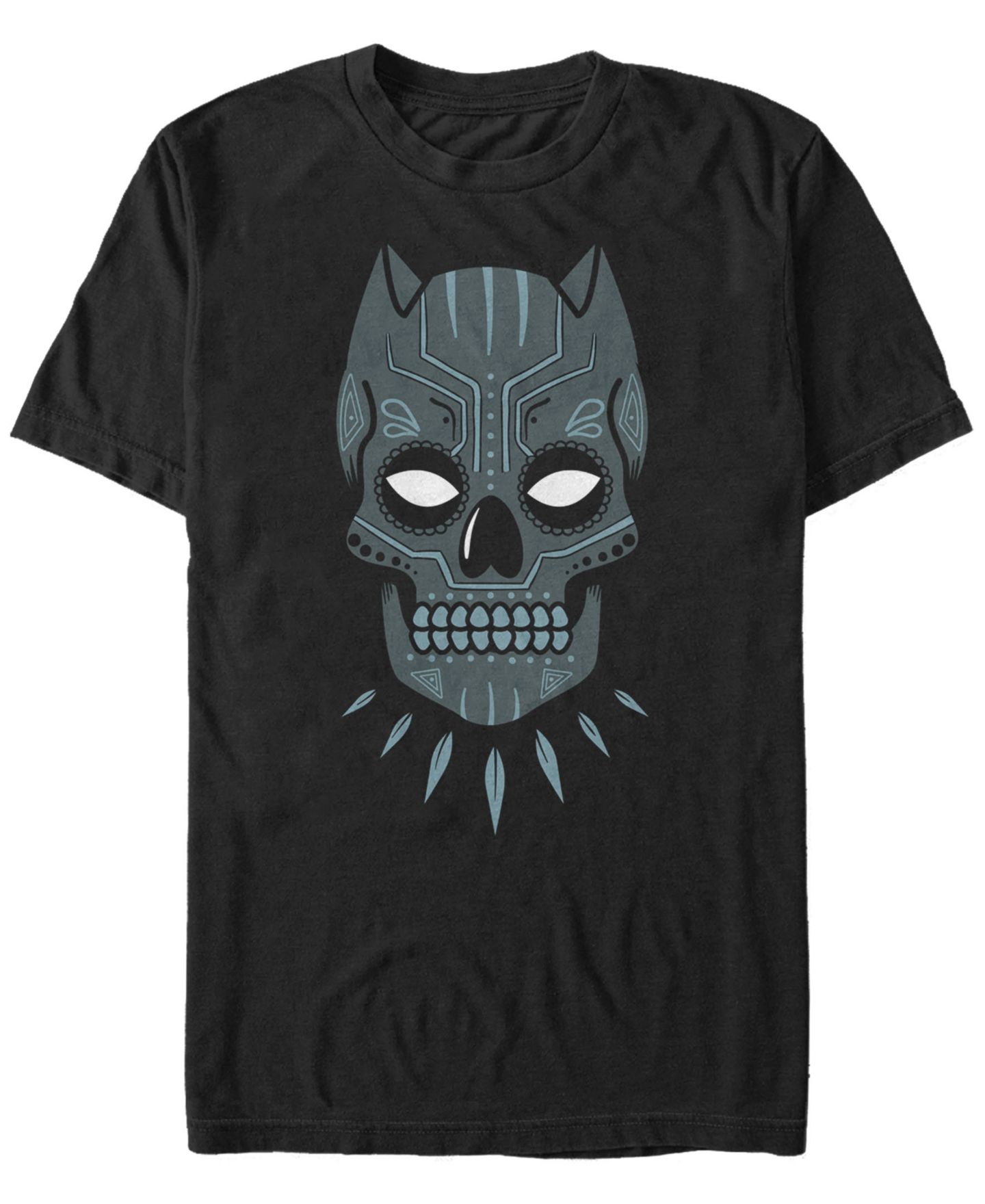 Мужская футболка Fifth Sun Marvel Black Panther Sugar Skull Big Face Mask Short Sleeve, цвет: Чёрный — фото 2