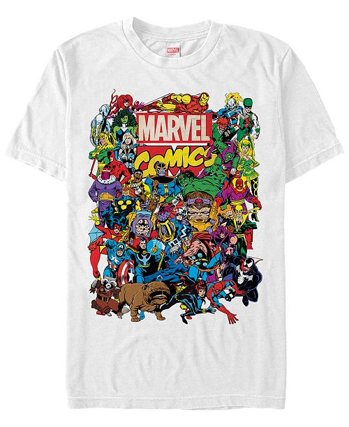Marvel Men S Comic Collection The Entire Marvel Men S Cast Short Sleeve T Shirt Reviews T Shirts Men Macy S