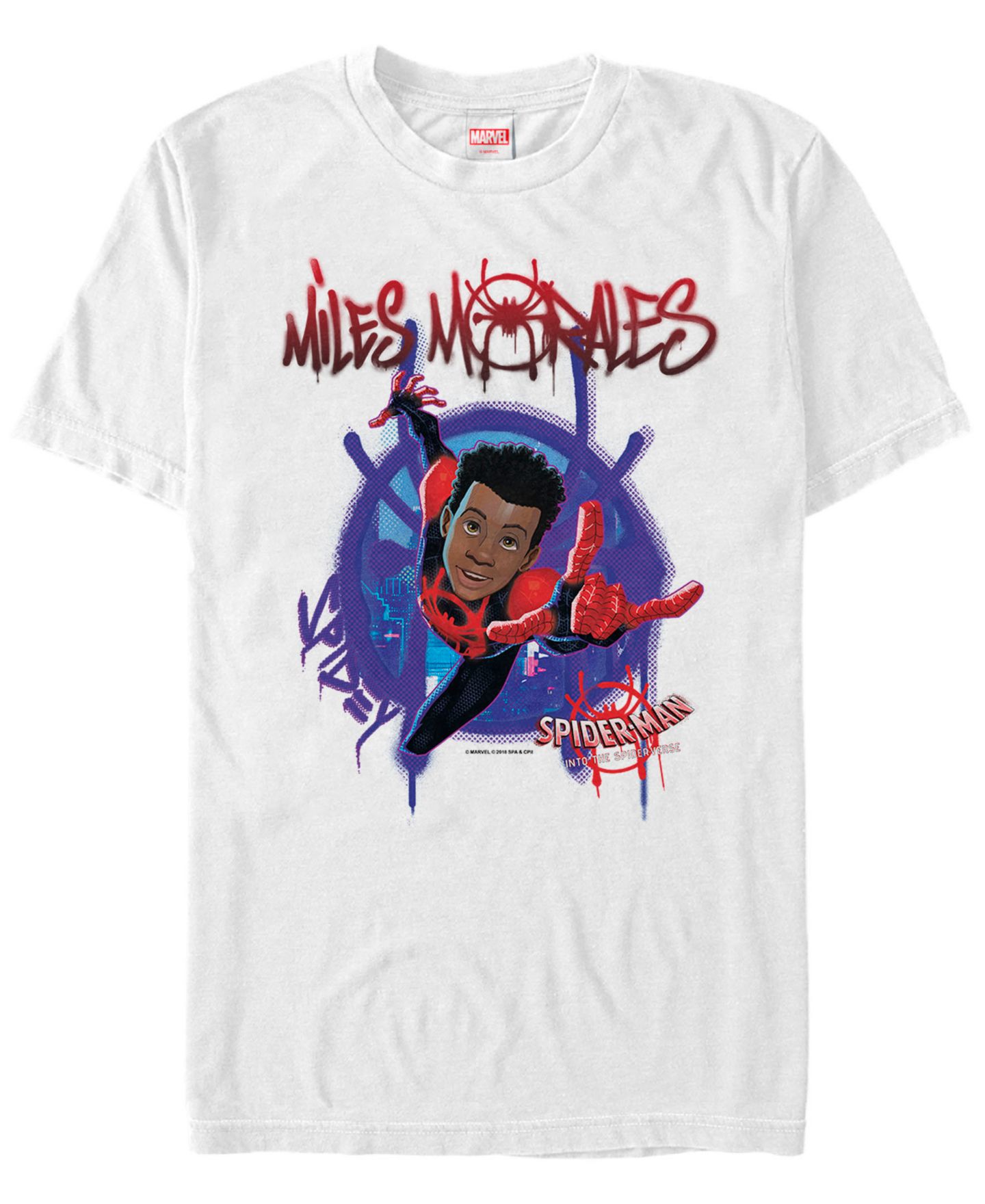 Мужская футболка Fifth Sun Marvel Spider-Man Into The Spiderverse Miles Morales Graffiti Logo Short Sleeve, цвет: Белый — фото 2