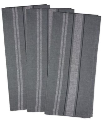 Chambray French Stripe Woven Dishtowel, Set of 3