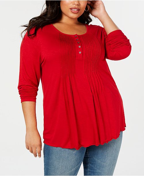 Style Co Plus Size Pintuck Top Created For Macy S Reviews Tops