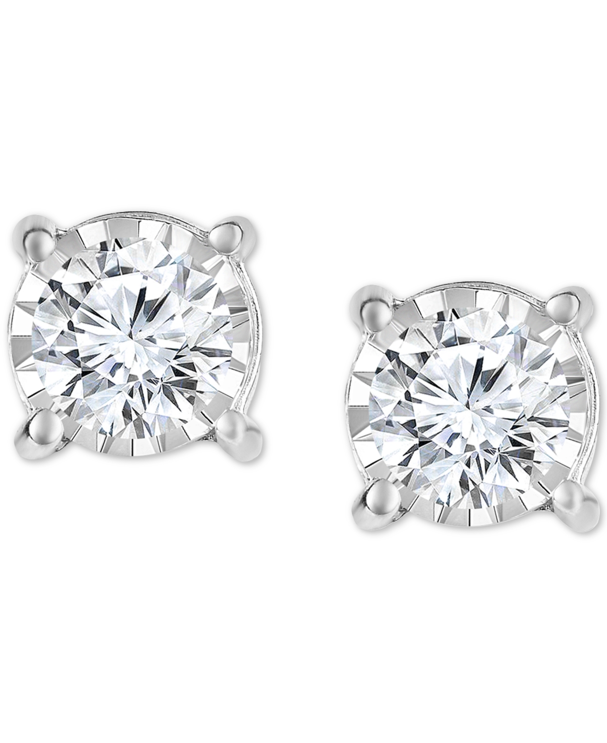 TruMiracle Diamond Stud Earrings (1/2 ct. t.w.) in 14k White, Yellow or Rose Gold