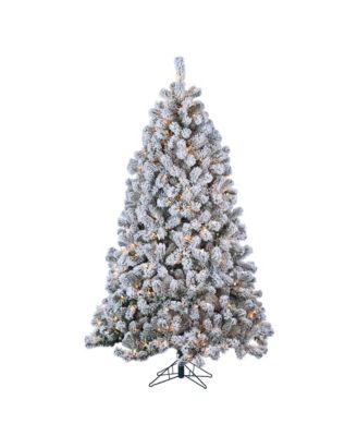 Sterling - 7ft. Pre-Lit Flocked Montana Pine with 500 Clear Lights