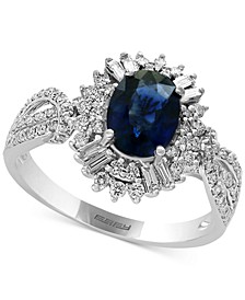 EFFY® Sapphire (1-3/8 ct. t.w.) & Diamond (1/2 ct. t.w.) Ring in 14k White Gold