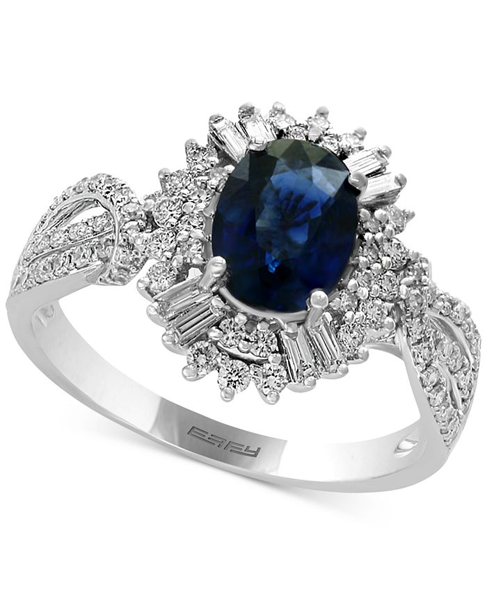 EFFY Collection - Sapphire (1-3/8 ct. t.w.) & Diamond (1/2 ct. t.w.) Ring in 14k White Gold