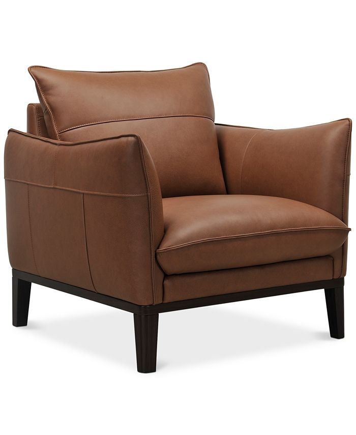 Furniture Chanute 34" Leather Chair, Created for Macy's & Reviews