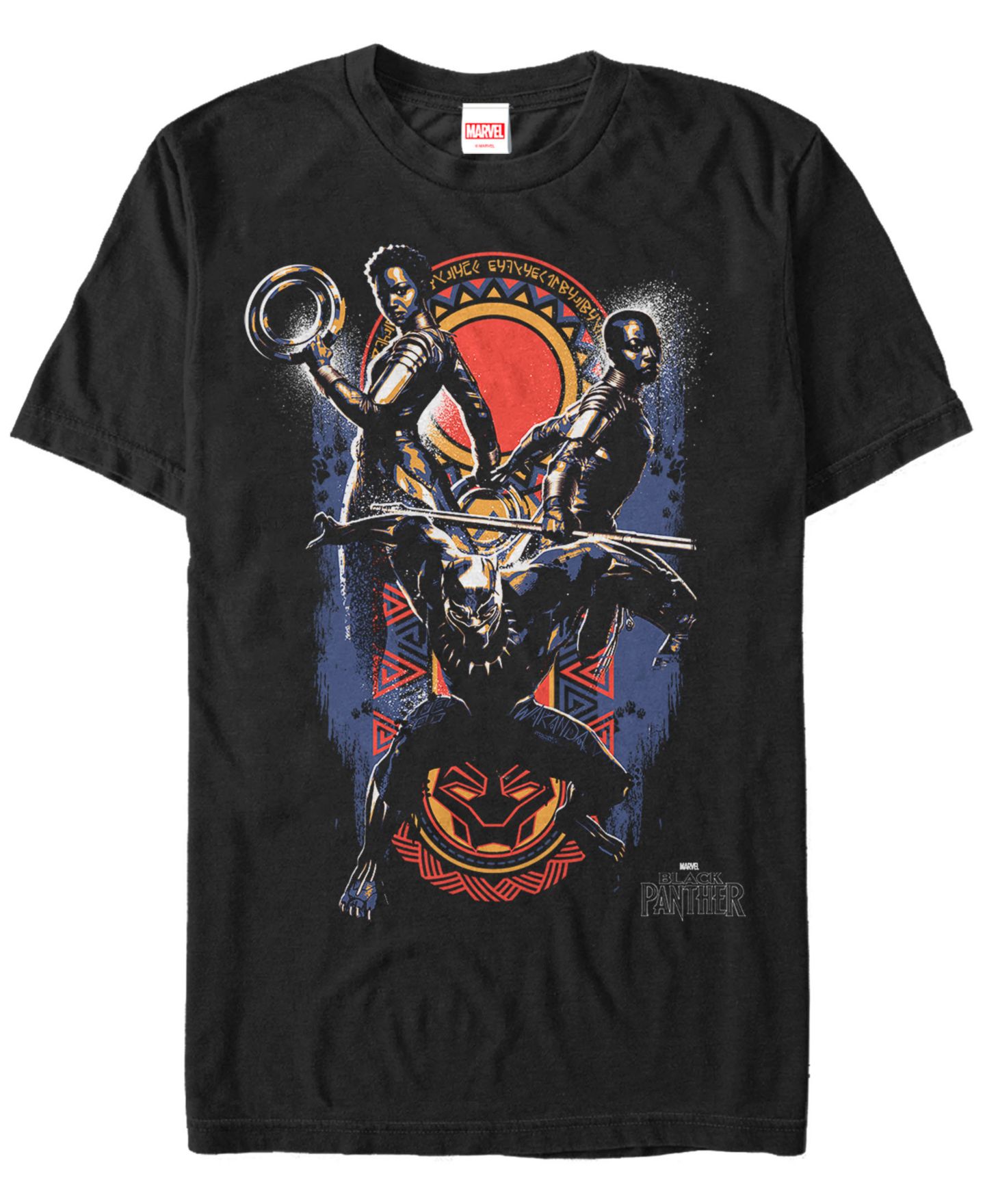 Мужская футболка Fifth Sun Marvel Black Panther The Big Three Group Shot Short Sleeve, цвет: Чёрный — фото 1