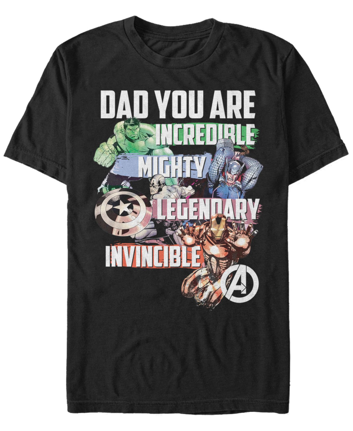 Мужская футболка Fifth Sun Marvel Comic Collection Dad You Are An Avenger Short Sleeve, цвет: Чёрный — фото 2