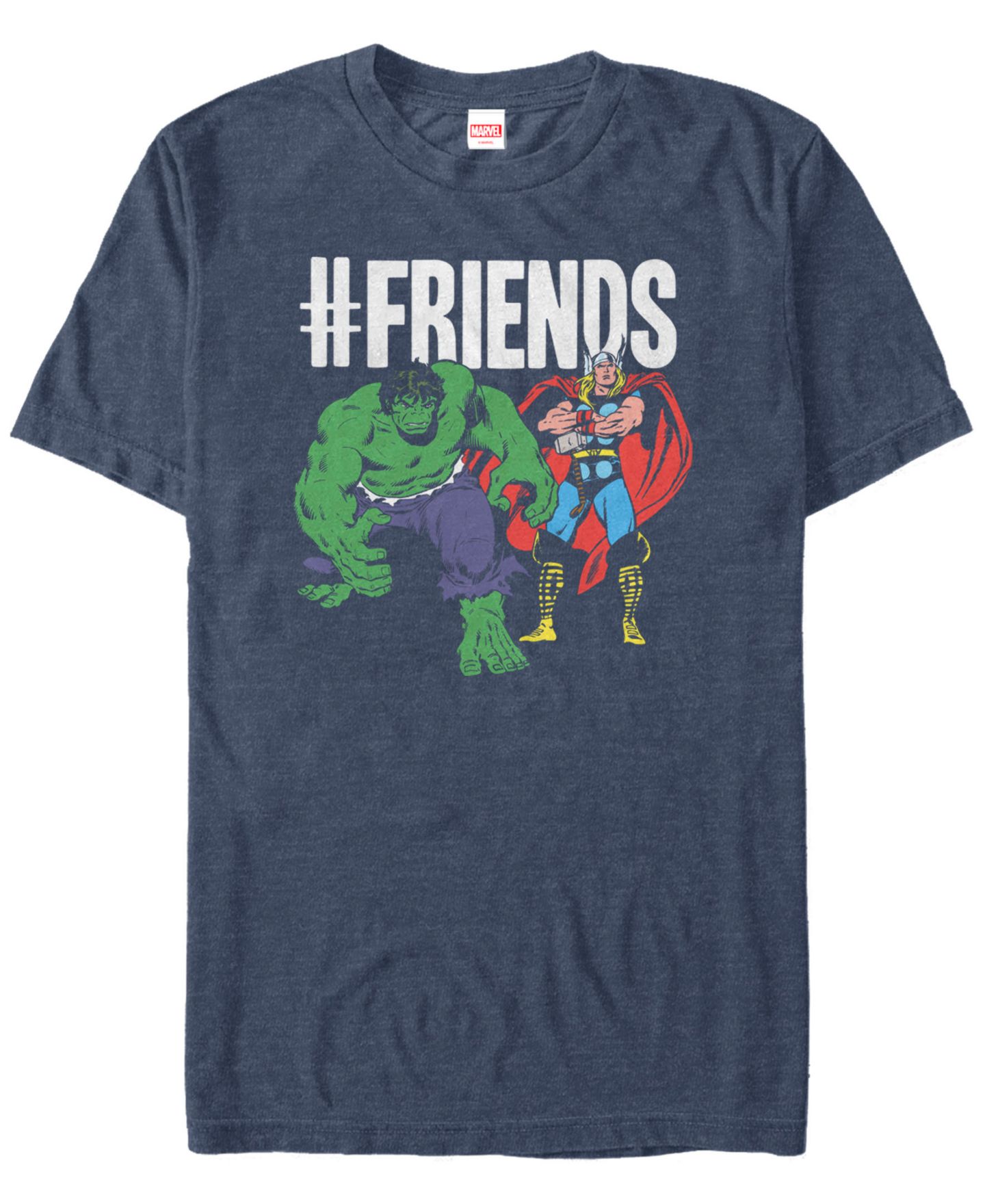 Мужская футболка Fifth Sun Marvel Comic Collection The Hulk and Thor We're friends Short Sleeve, цвет: Тёмно-синий — фото 1