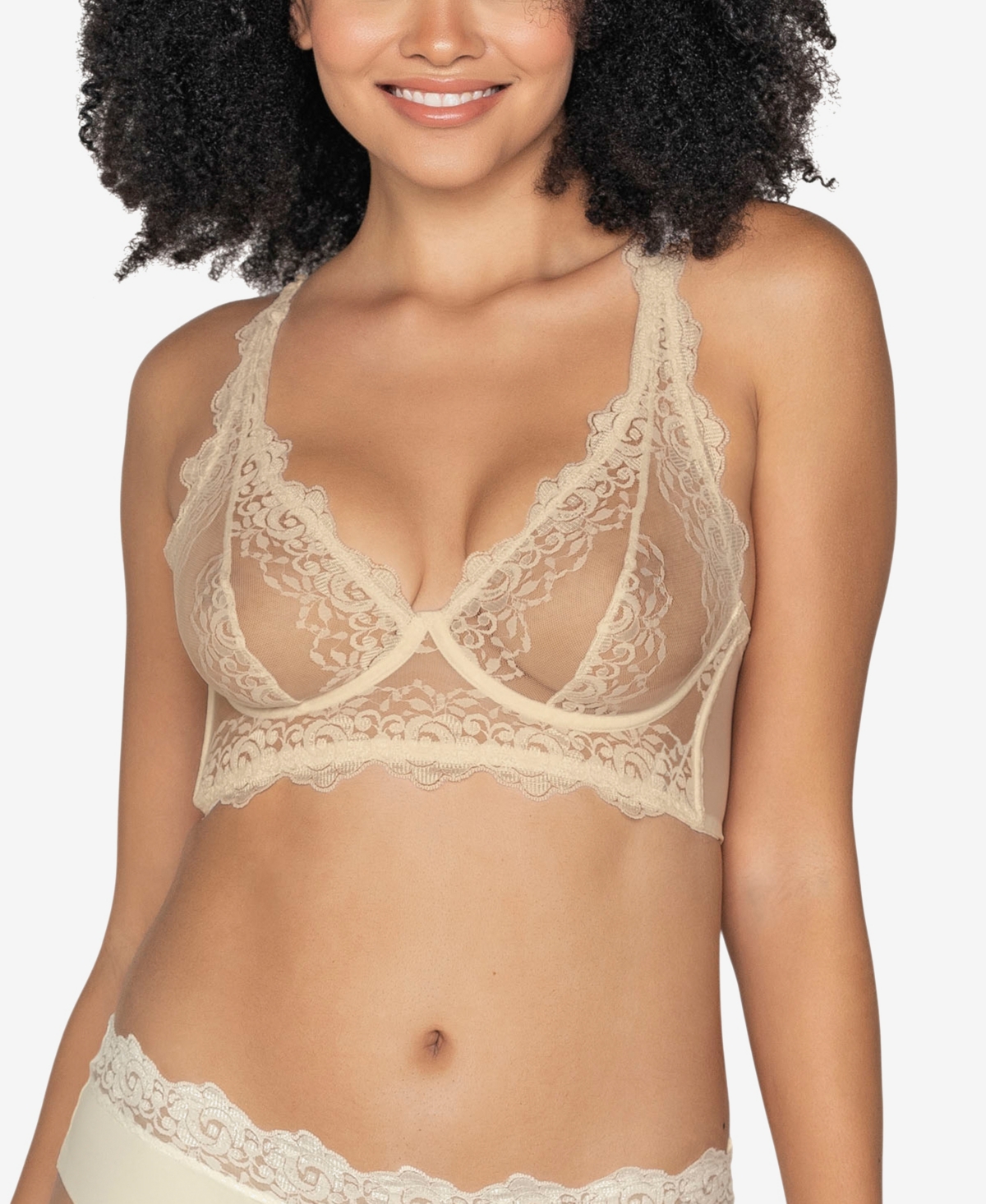 Leonisa Sheer Lace Bustier Bralette with Underwire