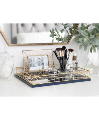 Mendel Rectangle Tray with Decorative Metal Rim - 12" x 16.5"