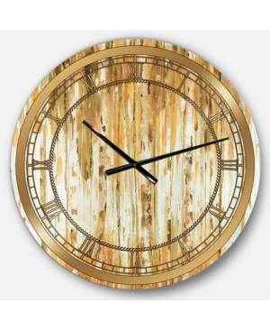 Designart Glam Oversized Metal Wall Clock In Gold