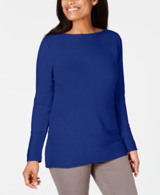 Karen Scott - Cotton Boat-Neck Sweater, Created for Macy's