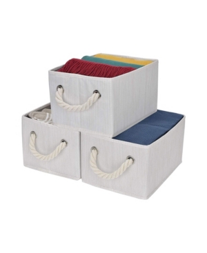 StorageWorks Foldable Fabric Storage Bin with Cotton Rope Handles 2-Pack
