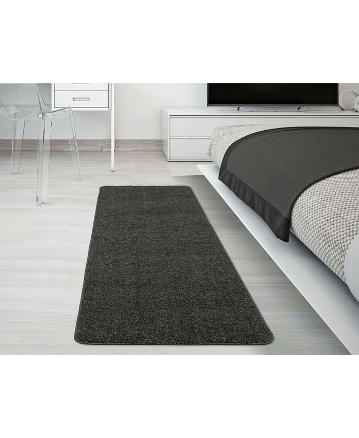 Ottomanson Luxury Collection Solid Runner Rug With NonSlip/RubberBacking Bath Rug, 20" x 59