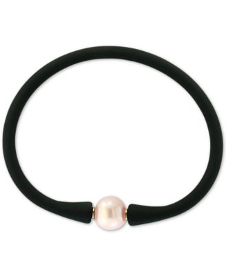 rubber bracelet with pearl