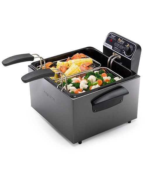 Presto Dual Basket Immersion Element Electric Deep Fryer ...