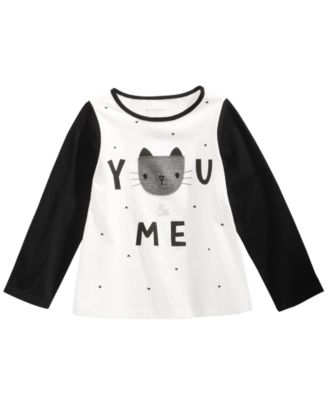 First Impressions - Toddler Girls Cat-Print Cotton T-Shirt