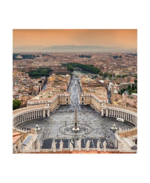 Shop Trademark Global Philippe Hugonnard Dolce Vita Rome 3 View Of Rome From Dome Of St. Peters Basilica Ii Canvas Art In Multi