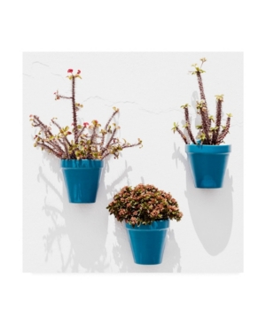 Philippe Hugonnard Made in Spain 3 Turquoise Pots Wall Canvas Art - 155