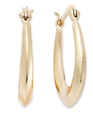 image of Giani Bernini Small 18k Gold over Sterling Silver Tapered Hoop Earrings, 1