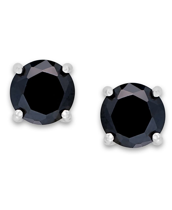 Giani Bernini - Sterling Silver Earrings, Black Cubic Zirconia Stud Earrings (2 ct. t.w.)